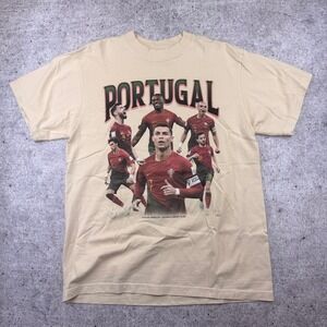 Vibras Cristiano Ronaldo Portugal Soccer Cream Heavyweight Graphic Tee Adult M